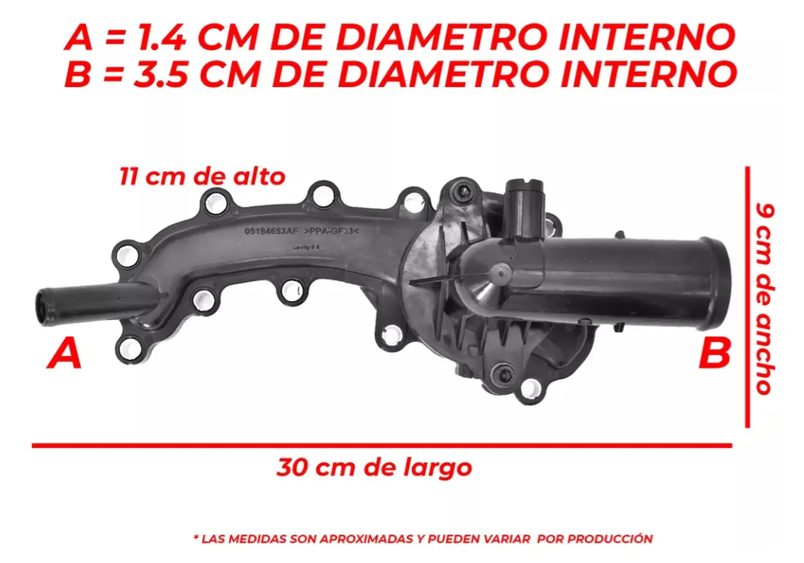 Toma De Agua Con Termostato Y Housing Para Durango 3.6l 11-15