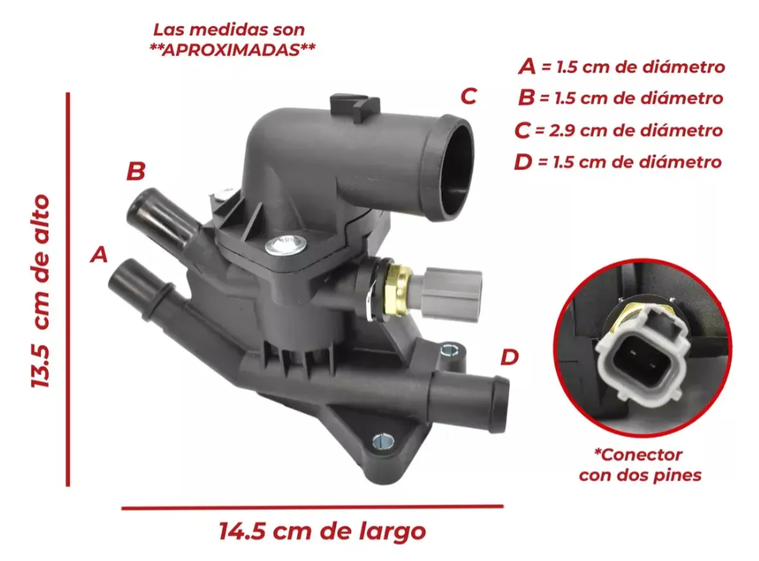 Toma De Agua Con Termostato Y Sensor Para Ford Transit Courier