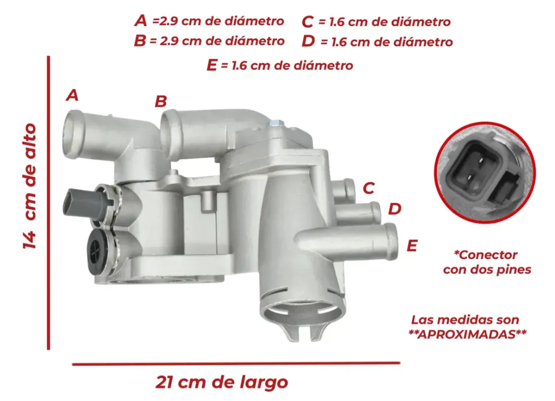 Toma De Agua Con Termostato Y Sensor Para Ibiza 1.6l 03-08