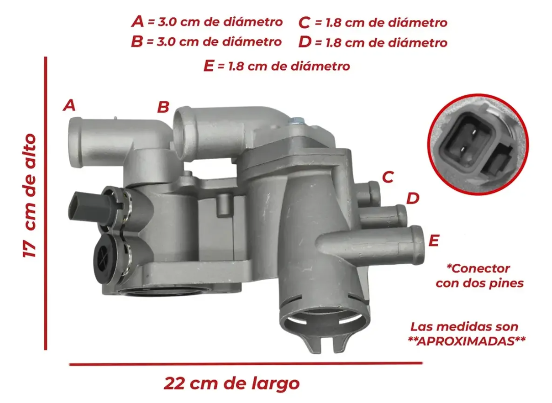 Toma De Agua Con Termostato Y Sensor Para Ibiza 1.6l 03-08
