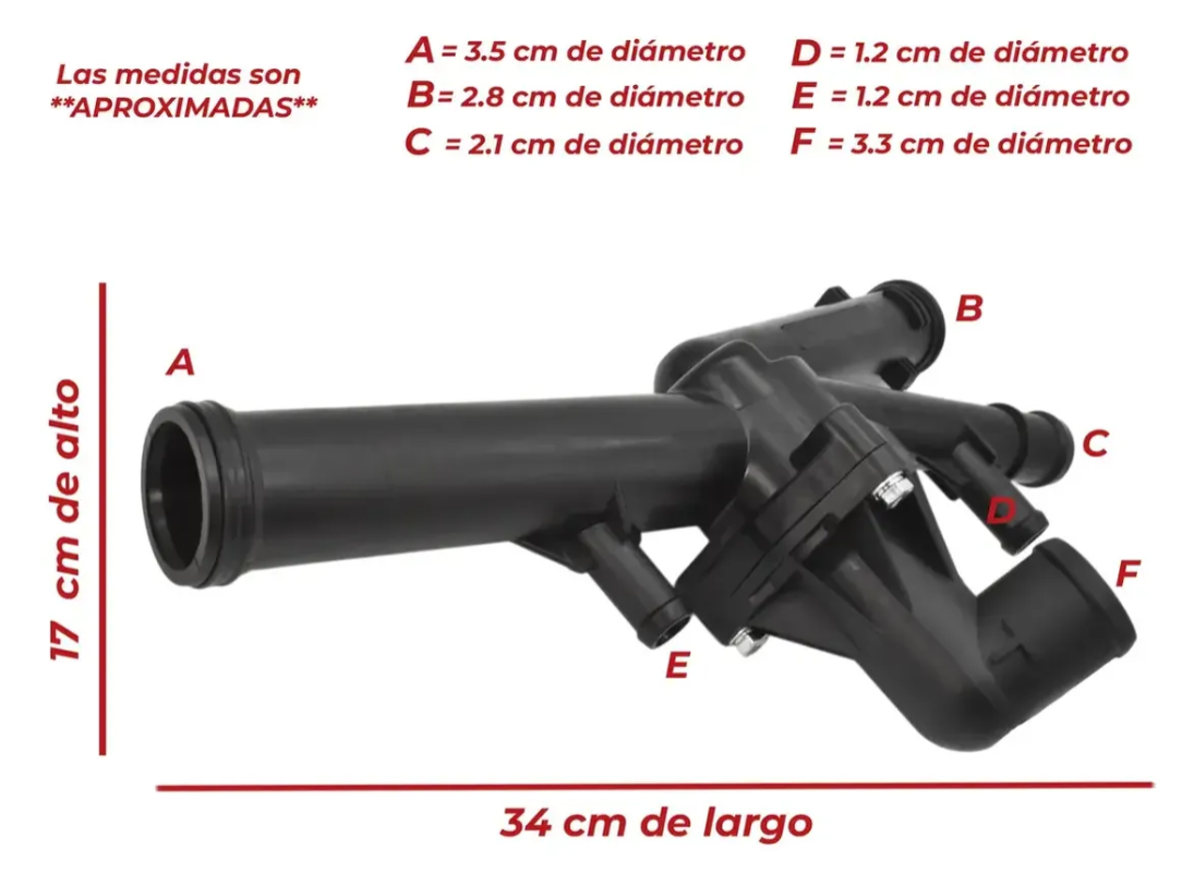 Toma De Agua Con Termostato Para VW CC Passat Touareg 3.6l 06-11