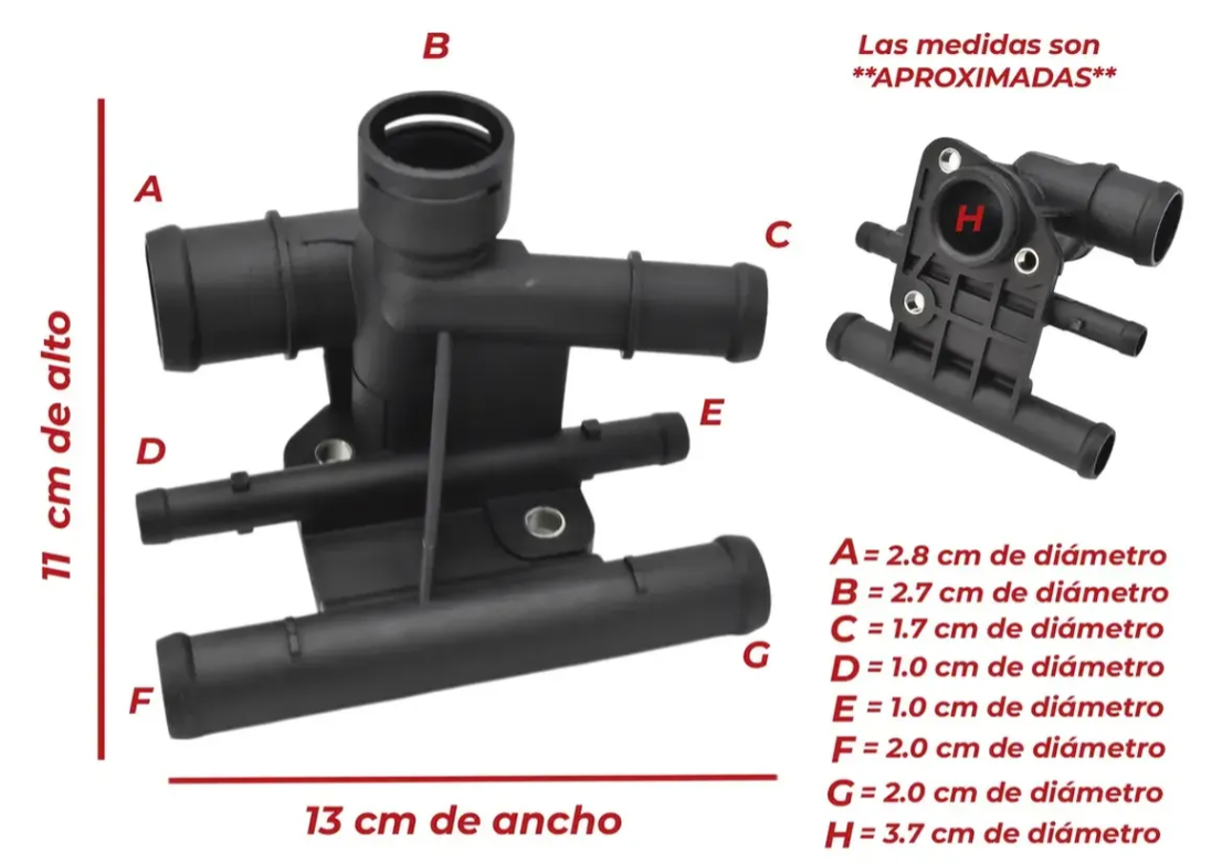 Toma De Agua Con Termostato Para Vw Bora Golf-r Gti Jetta 2.0l