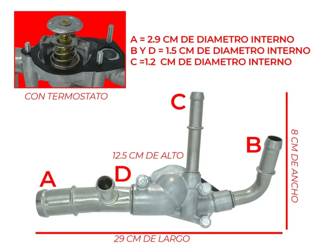 Toma De Agua Con Temostato Para Captiva 3.0l Equinox Malibu 3.6l