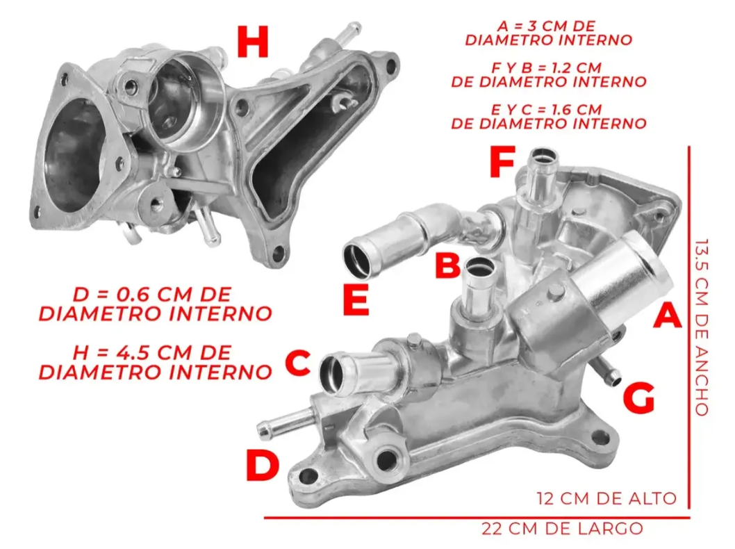 Toma De Agua Con Housing y Termostato Para Accord 13-17 Cr-v 15-19