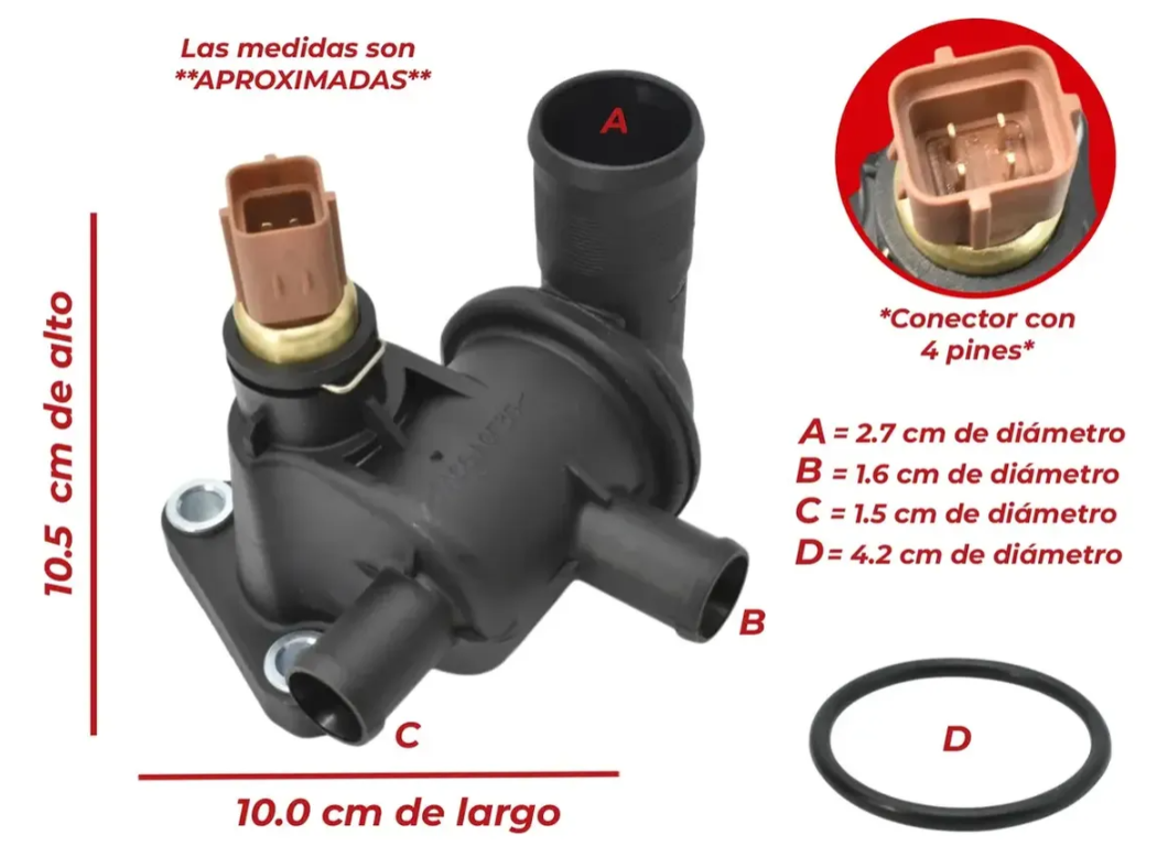 Toma De Agua Con Sensor Para Dodge i10 12-14 Y Atos 05-11 1.1l
