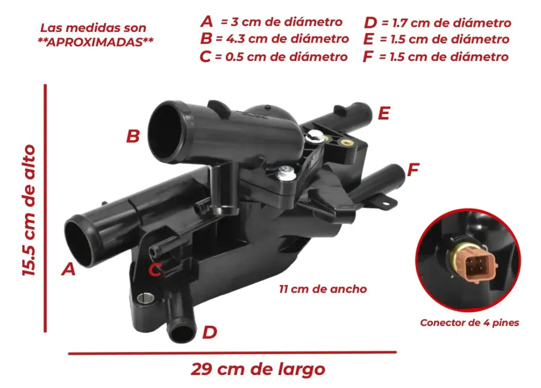 Toma De Agua Con Termostato y Sensor Para kia Sportage 2.4l 2018