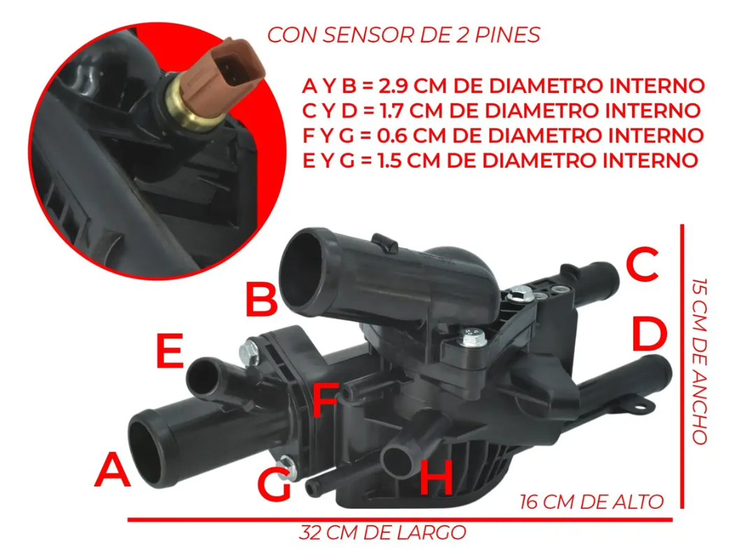 Toma De Agua Con Termostato Y Sensor Para Kia Optima 2.4l 16-20