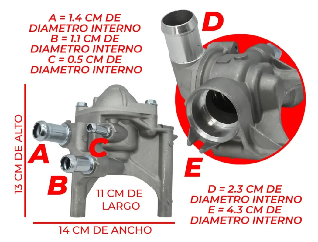 Toma De Agua Con Termostato Para Honda City 1.5l 2010-2023