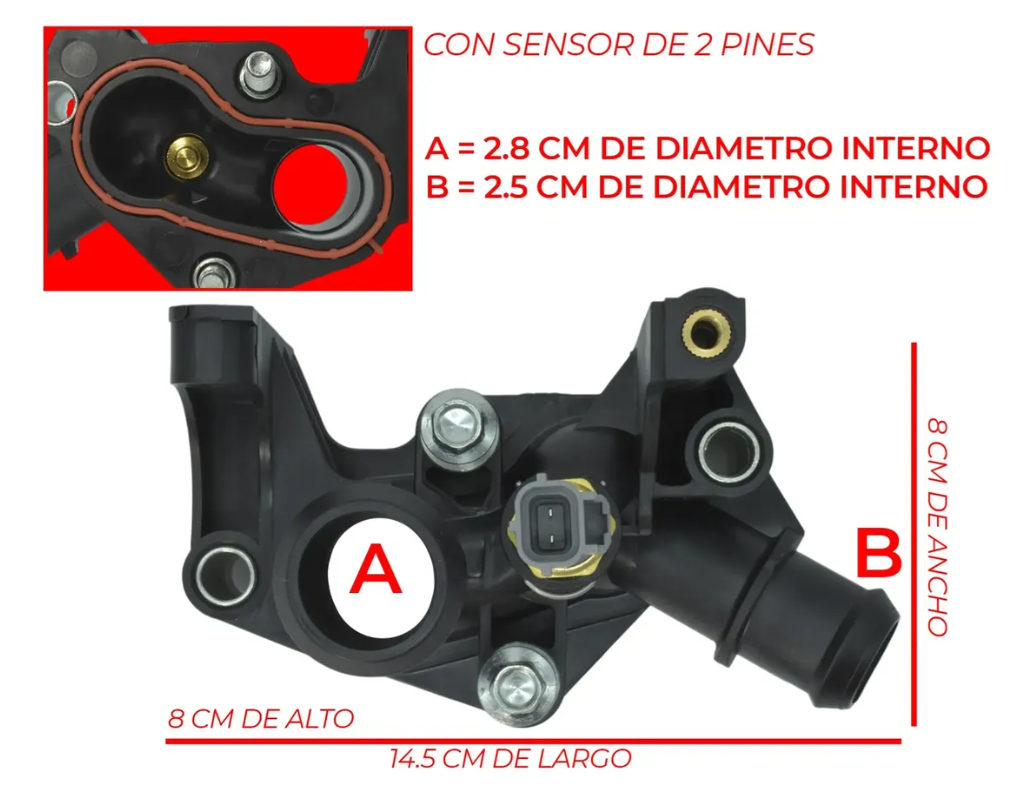 Toma De Agua Con Sensor Para Ford Fiesta Ikon Figo 1.5l 11-20