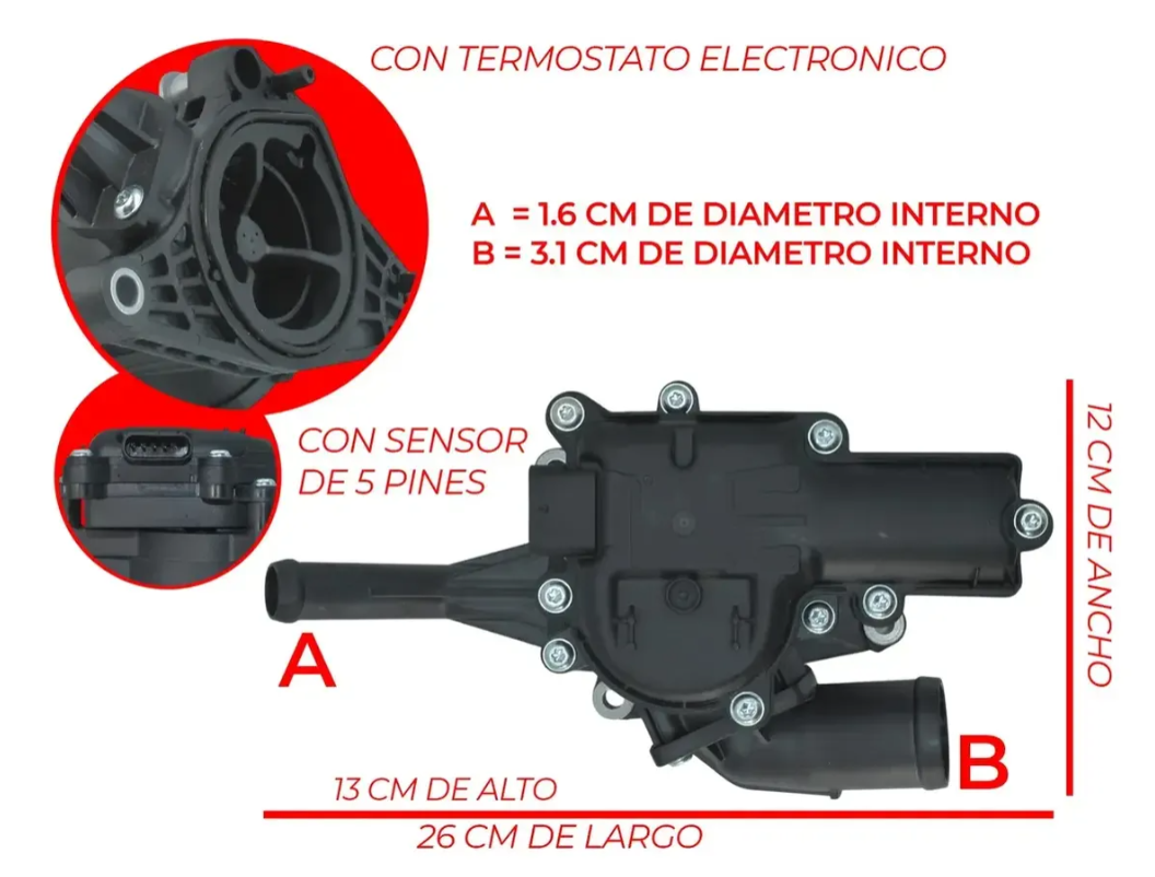 Toma De Agua Con Termostato Electrónico Para Kia Seltos 1.6l 19-24