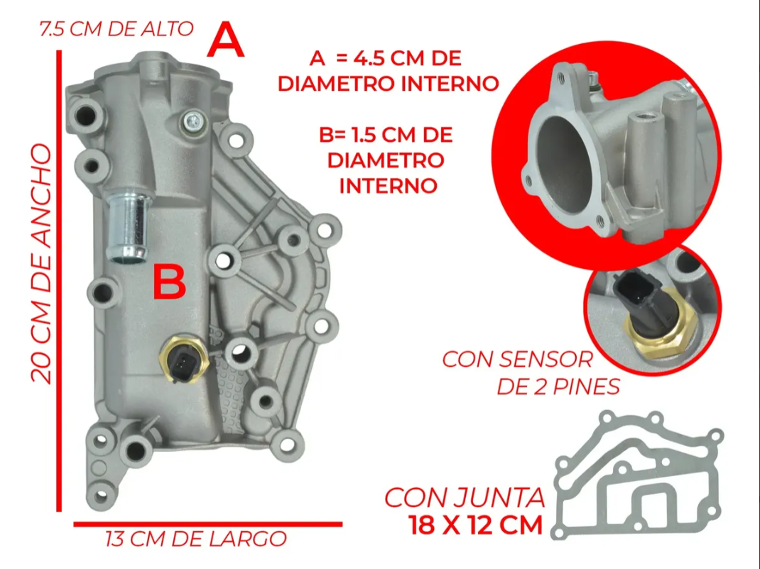 Toma De Agua Con Sensor Para Nissan Platina 1.6l 2001-2009