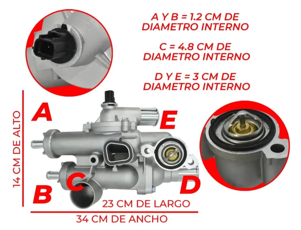 Toma De Agua Con Termostatos Y Sensor Para Chrysler 200 Sebring