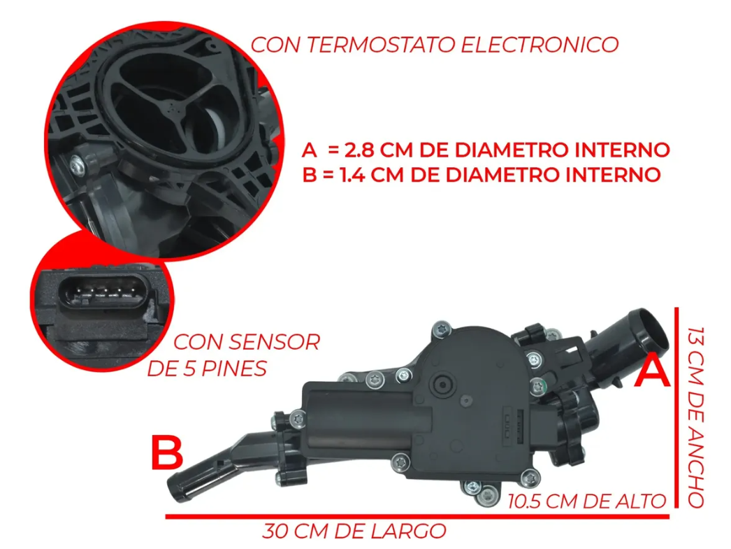Toma De Agua Con Termostato Electrónico Para Mazda 3 / 6/ 2.5l