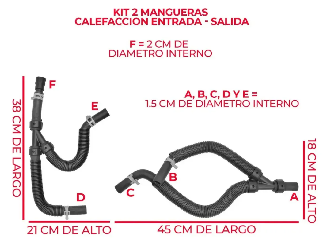Manguera Calefacción Entrada Salida Para Dodge Chrysler 08-09