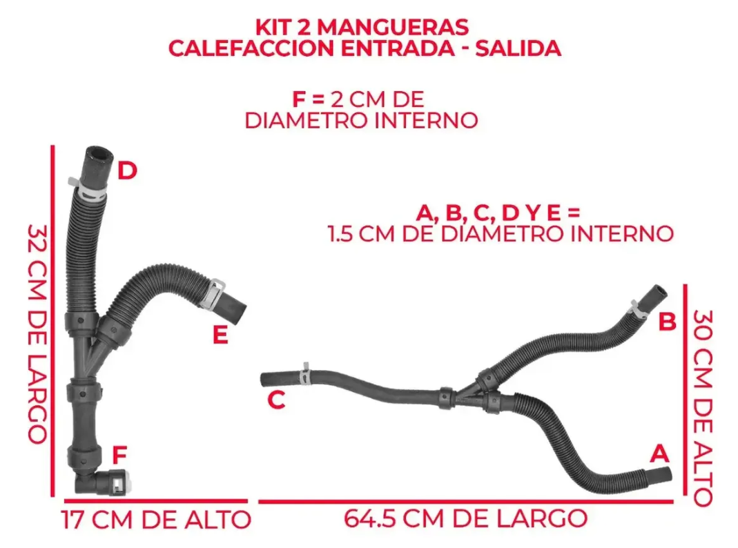 Manguera Calefacción Entrada Salida Para Ram / Chrysler / Dodge 2012-2015
