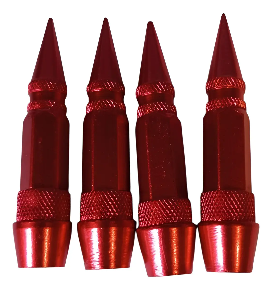 Tapones Válvula Picos Llanta Juego 4 Pzs Rojo