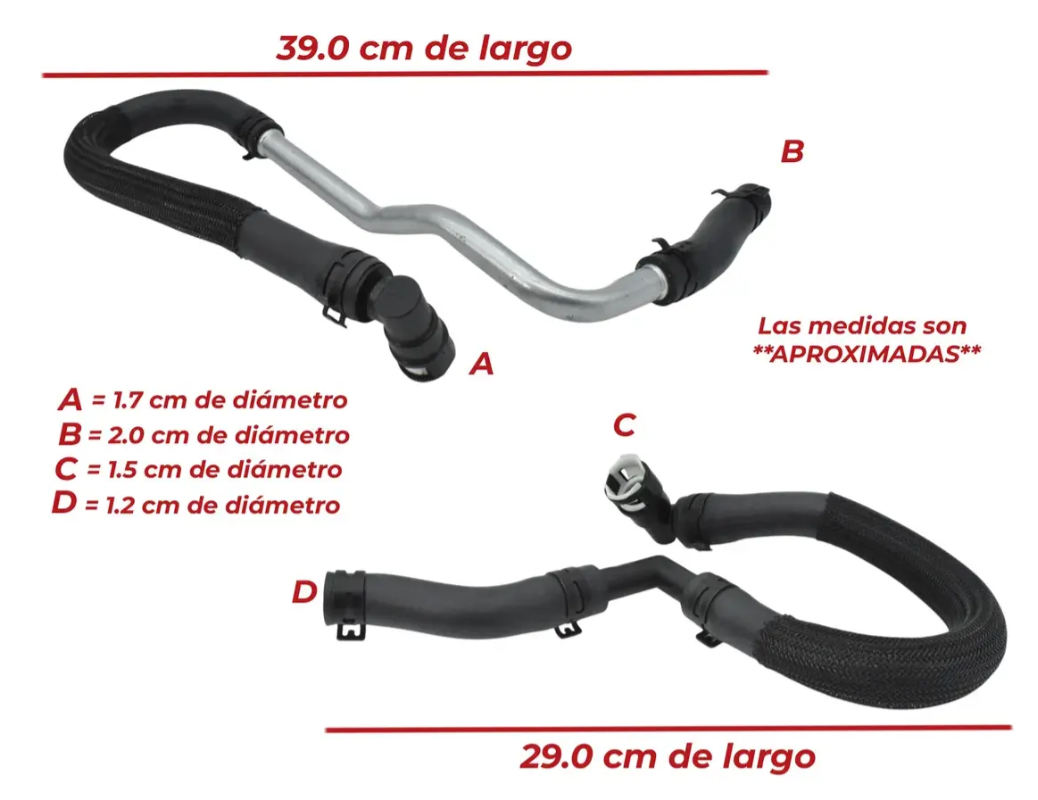 Manguera Calefacción Entrada Y Salida Para Dodge Durango 5.7l 2013-2014