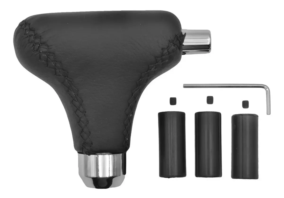 Perilla Palanca Velocidades Vinil Automatico Negra Con Boton Universal
