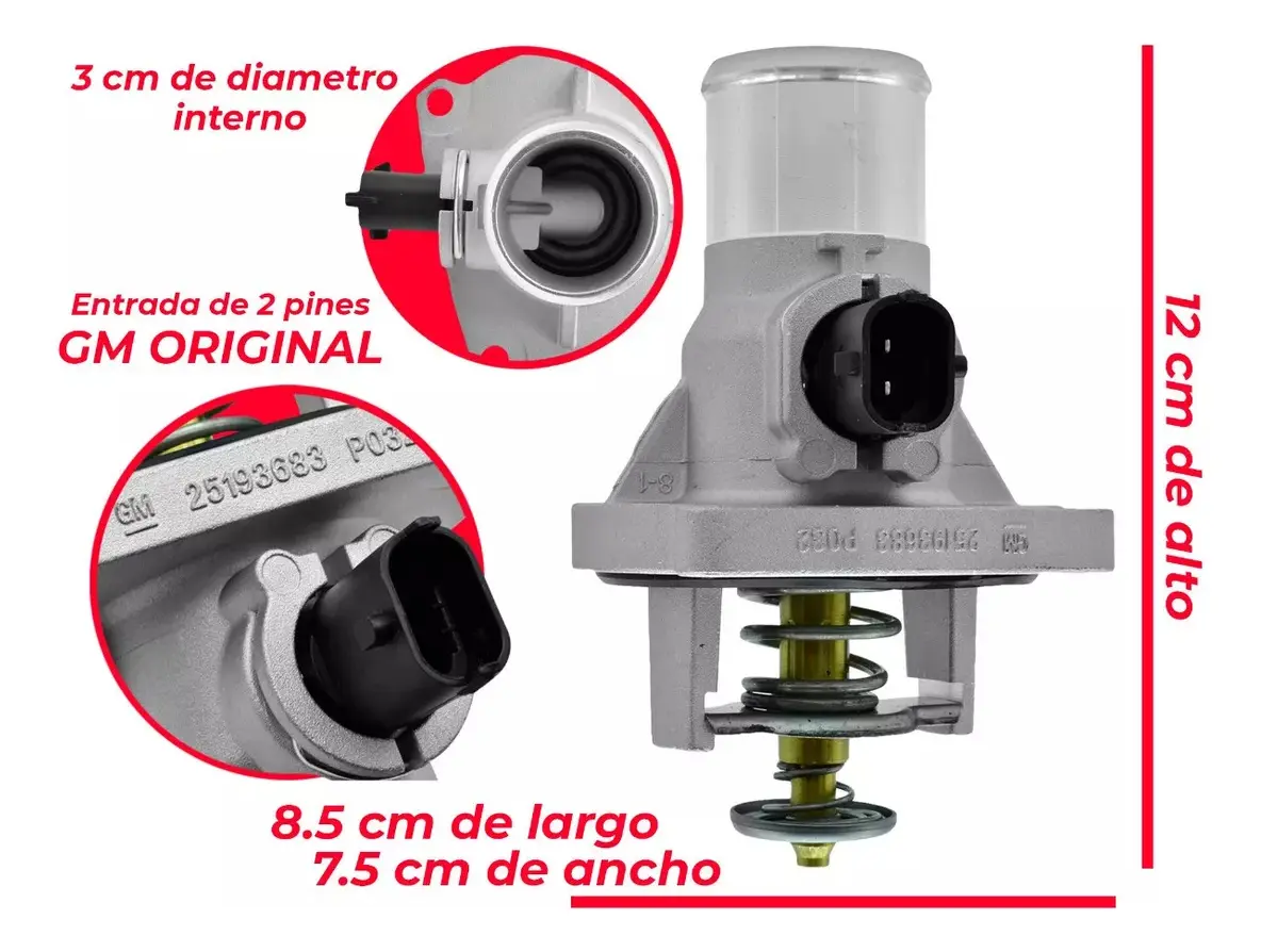Toma De Agua Con Termostato Refrigerante Para Cruze Sonic Trax Aveo G3 GM Original