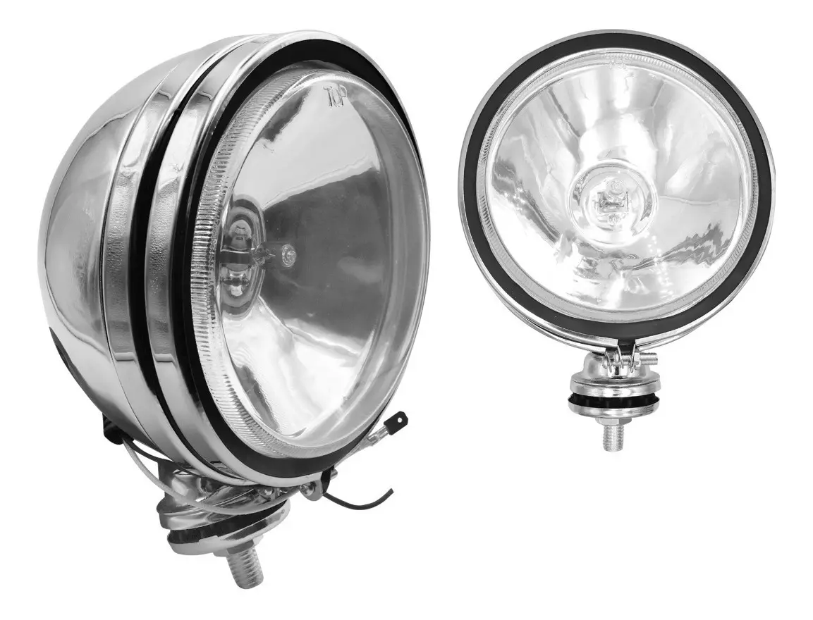 Par Faros Auxiliares Niebla 6 Pulgadas Blanco Grande Base Metal